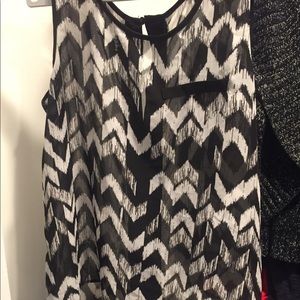 Sheer hi-lo tank top